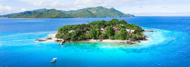 Luftaufnahme des Royal Davui Island Resort
