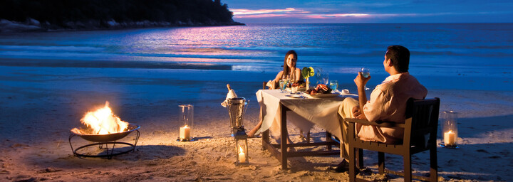 Dinner am Strand des Pangkor Laut Resort