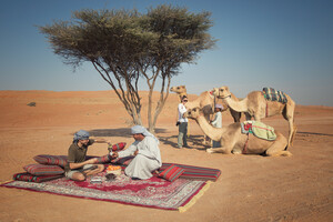 Picknick in der Wüste im Oman