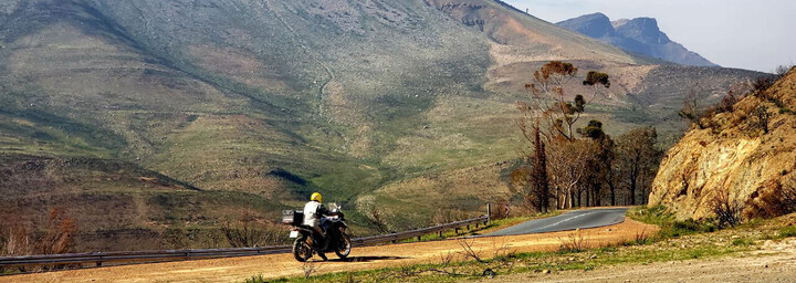Motorradfahrer in Südafrika