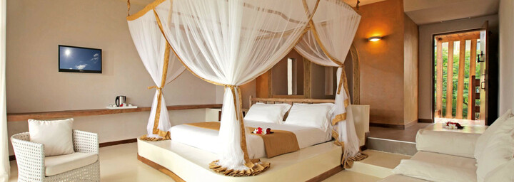 Gold Zanzibar Beach House & Spa - Deluxe Zimmerbeispiel mit Meerblick