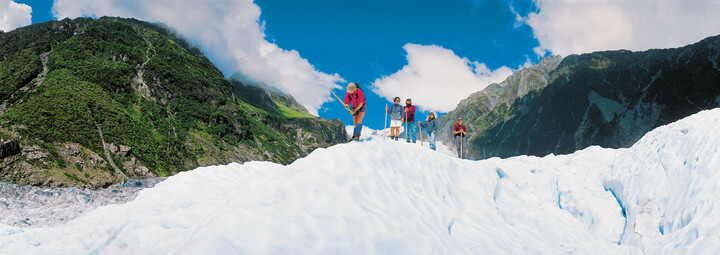 Wanderer am Franz Josef-Gletscher