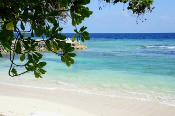 Malediven - türkisblaues Wasser und weißer Sandstrand