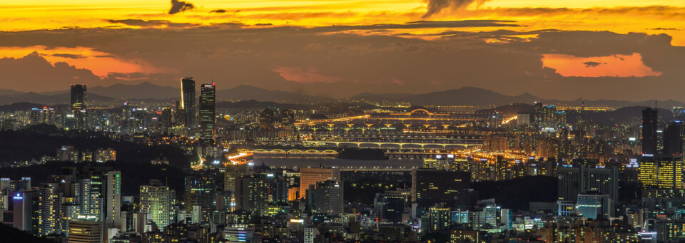 Seoul Skyline bei Nacht Südkorea