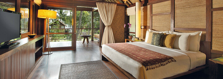 Zimmerbeispiel des Jeeva Klui Resort auf Lombok