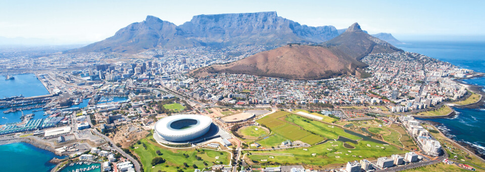 Blick auf Kapstadt und das Stadion