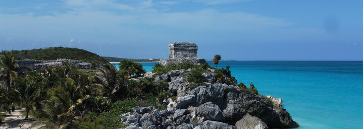 Mayastätte Tulum am Strand von Mexico