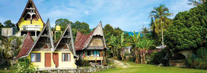 Haus am Toba See in Sumatra, Indonesien