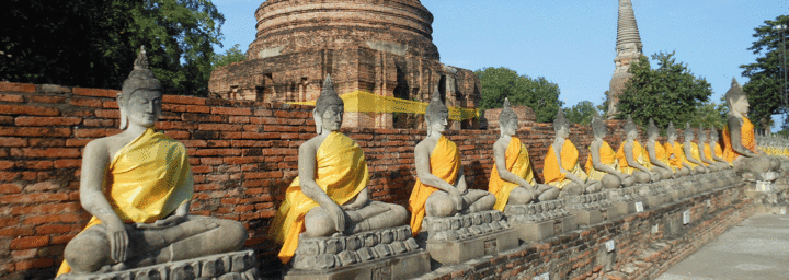 Buddhas in Ayutthaya in Thailand