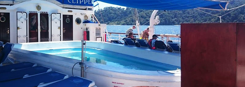 Thailand Reisebericht: Pool an Deck der Star Clipper