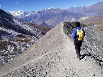 Nepal Reisebericht - Abstieg vom Thorong La Pass nach Muktinath